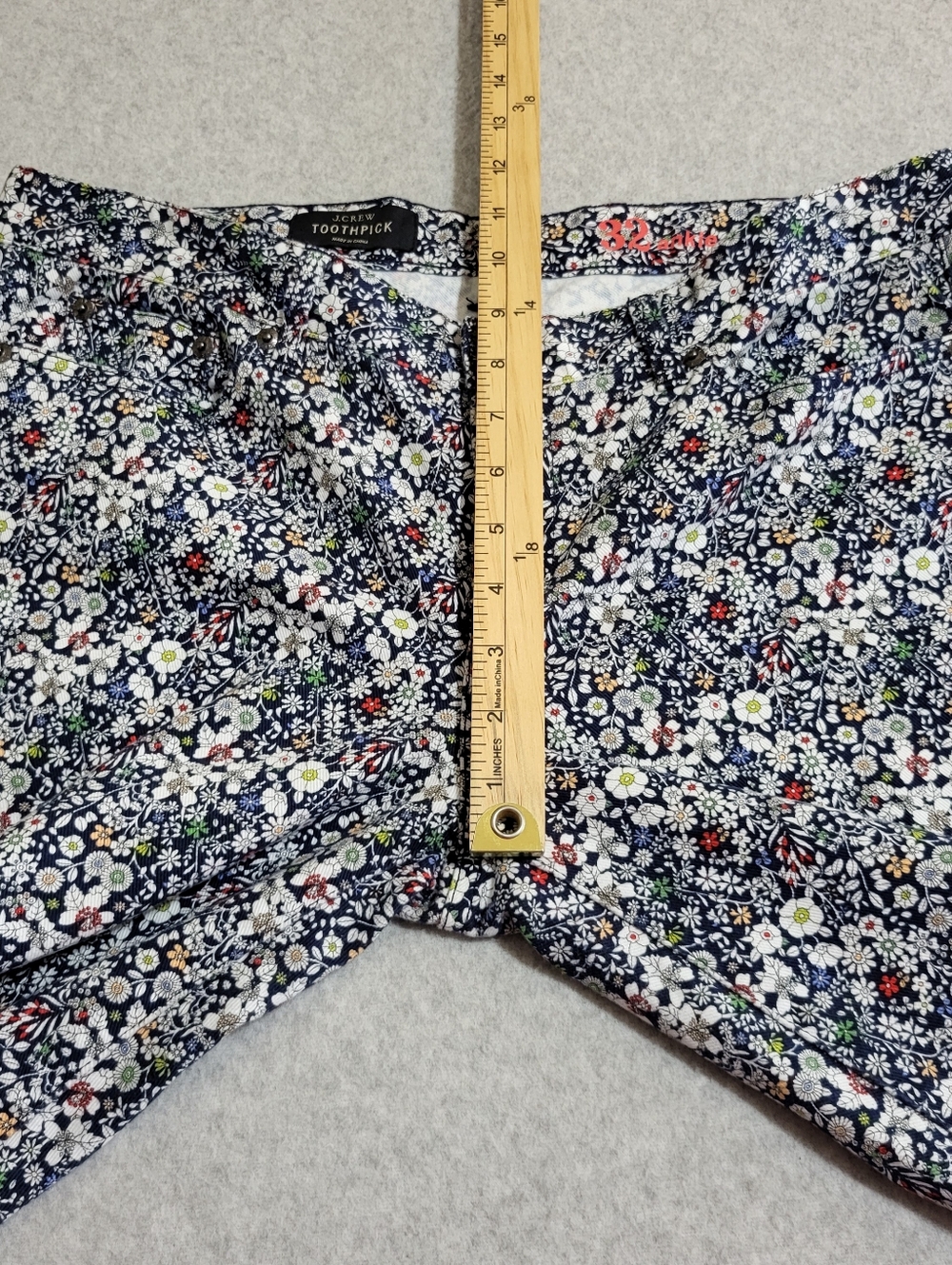 J. Crew Floral Ankle Jeans - Black, White & Red - Picture 13 of 15